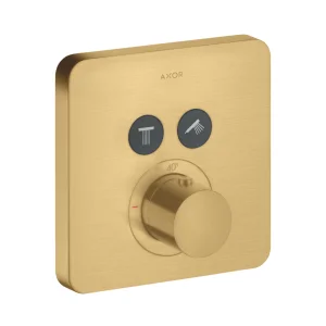 Axor Showersolutions Thermostatic Mixer Softsquare For Concealed Installation For 2 Outlets Brushed Gold Optic