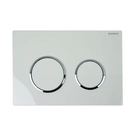 Geberit Kappa21 Round Flush Plate For Dual Flush - White With Gloss Chrome Detail detail view - Image 2