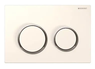 Geberit Kappa21 Round Flush Plate For Dual Flush - White With Gloss Chrome Detail product image - Image 1