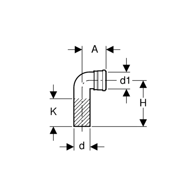 Geberit 366.061.16.1 90deg Hdpe 90mm Bend detail view - Image 3