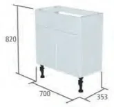 Roper Rhodes 700mm Standard Depth Semi-countertop Unit Carcass - Silver