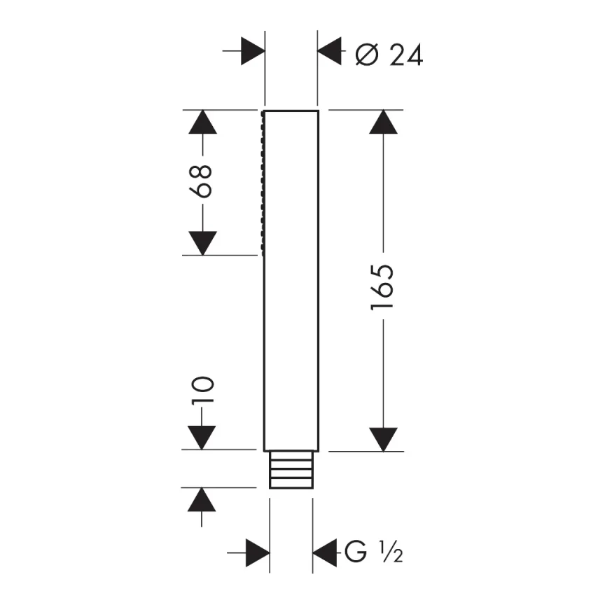 Axor Starck Baton Hand Shower 1jet Stainless Steel Optic detail view - Image 2
