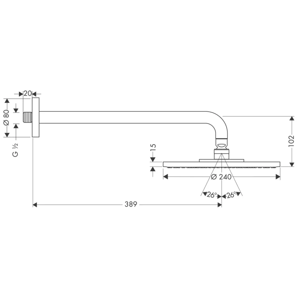 Hansgrohe Raindance Air Overh.shower 240mm Ecos Chrome detail view - Image 3