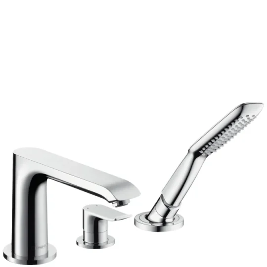 Hansgrohe Metris 3-h.bath Mixer Fs Rim F-set Chrome detail view - Image 2