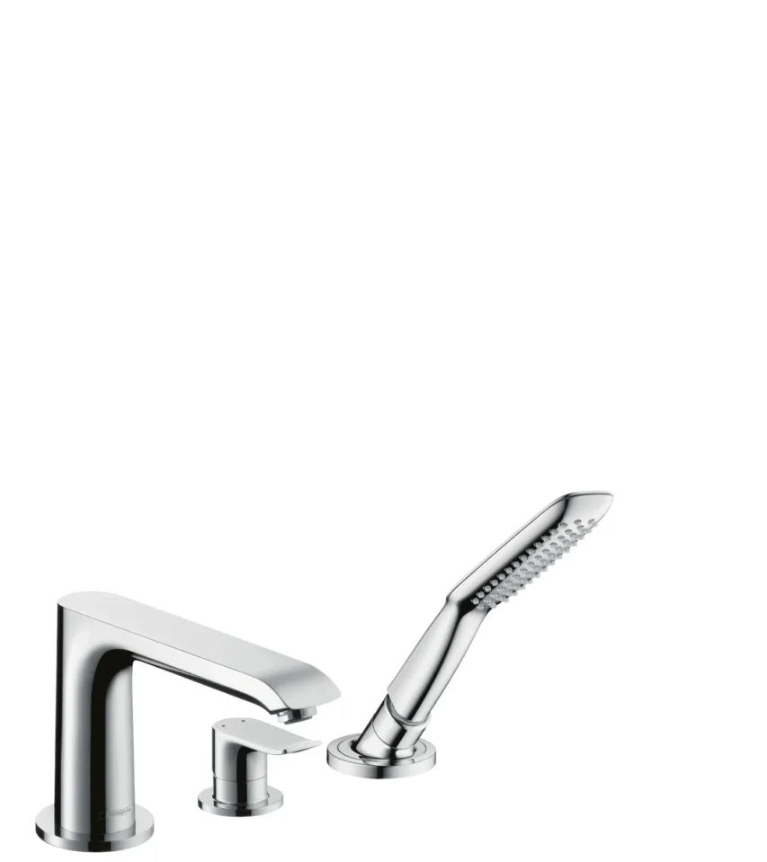 Hansgrohe Metris 3-h.bath Mixer Fs Rim F-set Chrome product image - Image 1