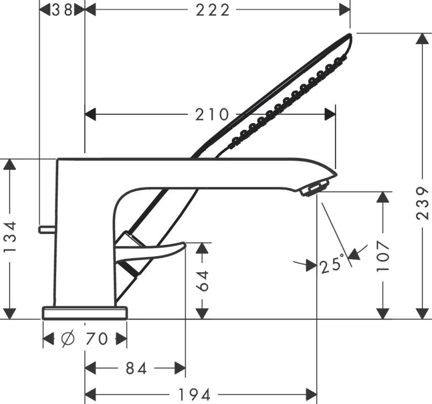 Hansgrohe Metris 3-h.bath Mixer Fs Rim F-set Chrome detail view - Image 3
