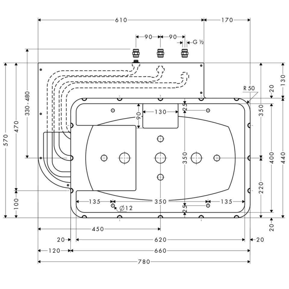 Hansgrohe Rainmaker Basic Set Rectangular detail view - Image 3
