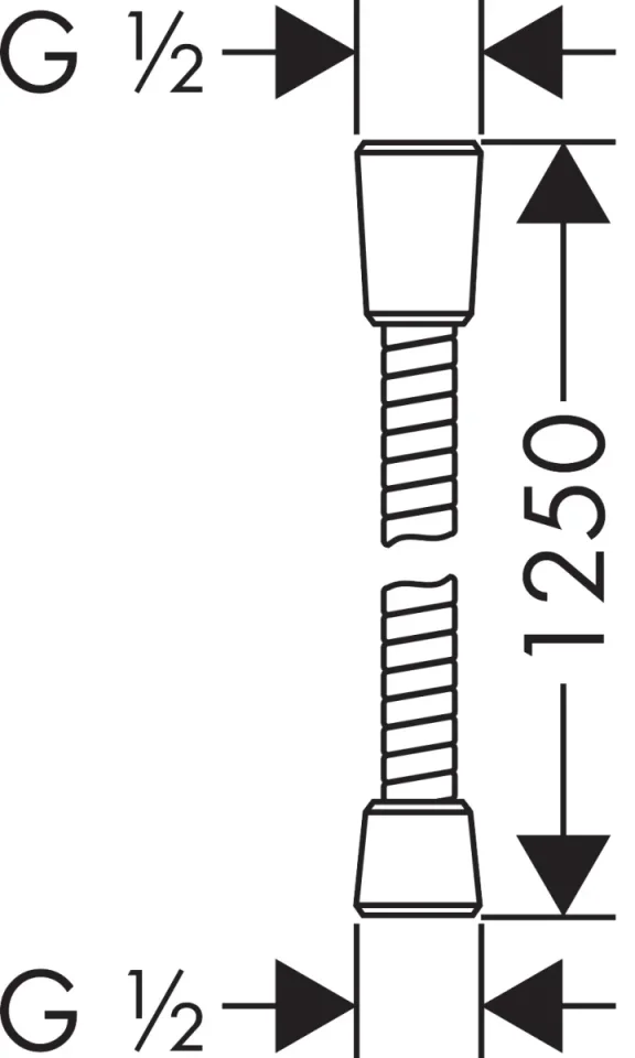 Hansgrohe Sensoflex Shower Hose 1250mm Chrome Chrome detail view - Image 2