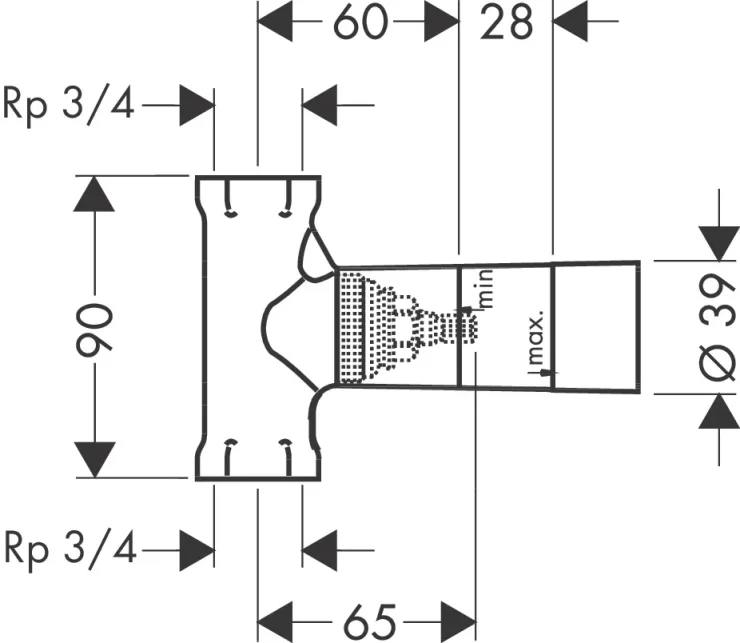 Hansgrohe Basic Set For Shut-off Valve Dn20 detail view - Image 3