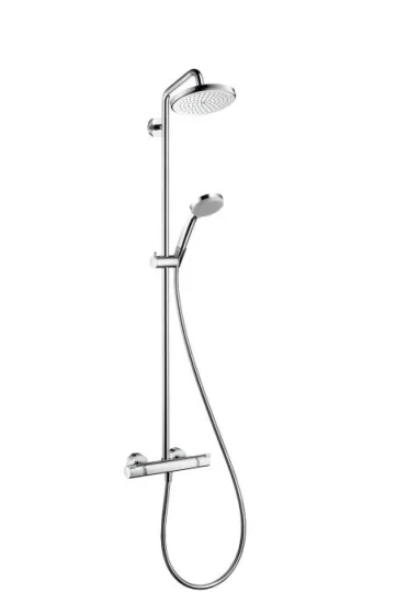 Hansgrohe Showerpipe Croma 220 Ecosmart Chrome detail view - Image 2