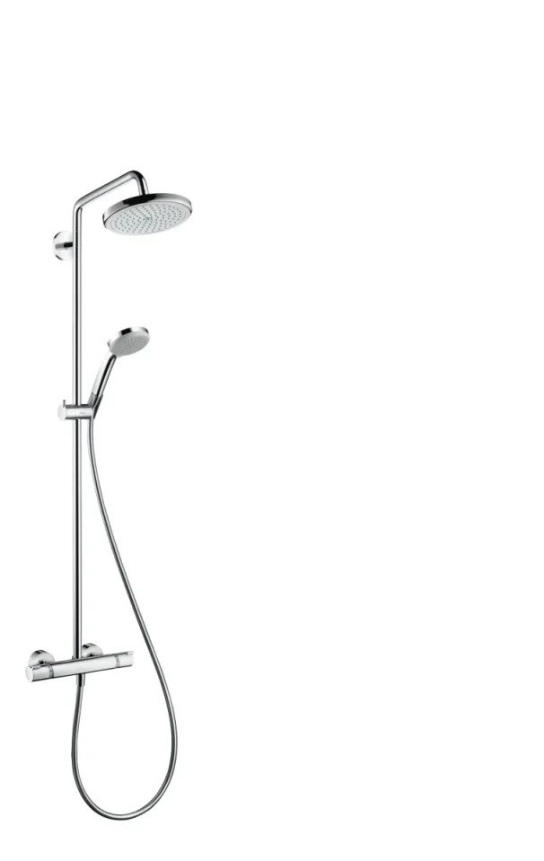 Hansgrohe Showerpipe Croma 220 Ecosmart Chrome product image - Image 1