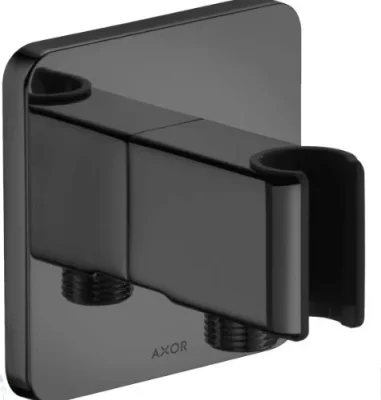 Axor Showersolutions Porter Unit And Wall Outlet Softsquare Brushed Black Chrome product image - Image 1