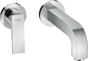 Axor Citterio Single Lever Basin Mixer For Concealed Installation Wall-mounted With Lever Handle, Spout 220 Mm And Escutcheons Chrome
