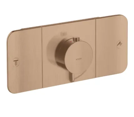Axor One Thermostatic Module For Concealed Installation For 2 Outlets Brushed Red Gold product image - Image 1
