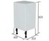 Roper Rhodes 400mm Standard Depth Floor Cupboard Carcass - Silver