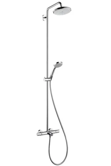 Hansgrohe Croma 220 Showerpipe Bath Tub W.therm Chrome detail view - Image 2
