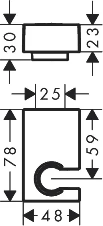 Hansgrohe Porter E Shower Holder Matt Black Matt Black detail view - Image 2