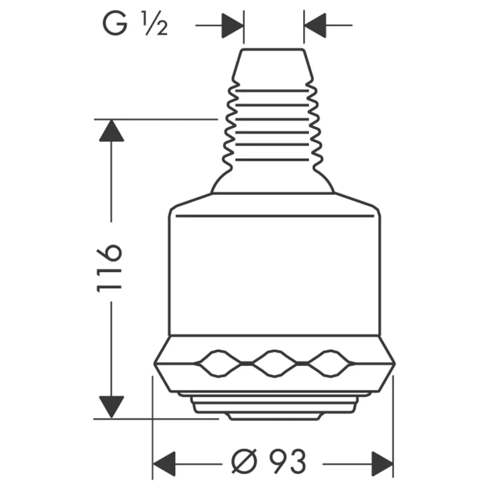 Hansgrohe Clubmaster Showerhead(german) Chrome detail view - Image 3