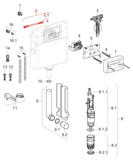 Geberit 241.982.00.1 Braided Hose detail view - Image 2