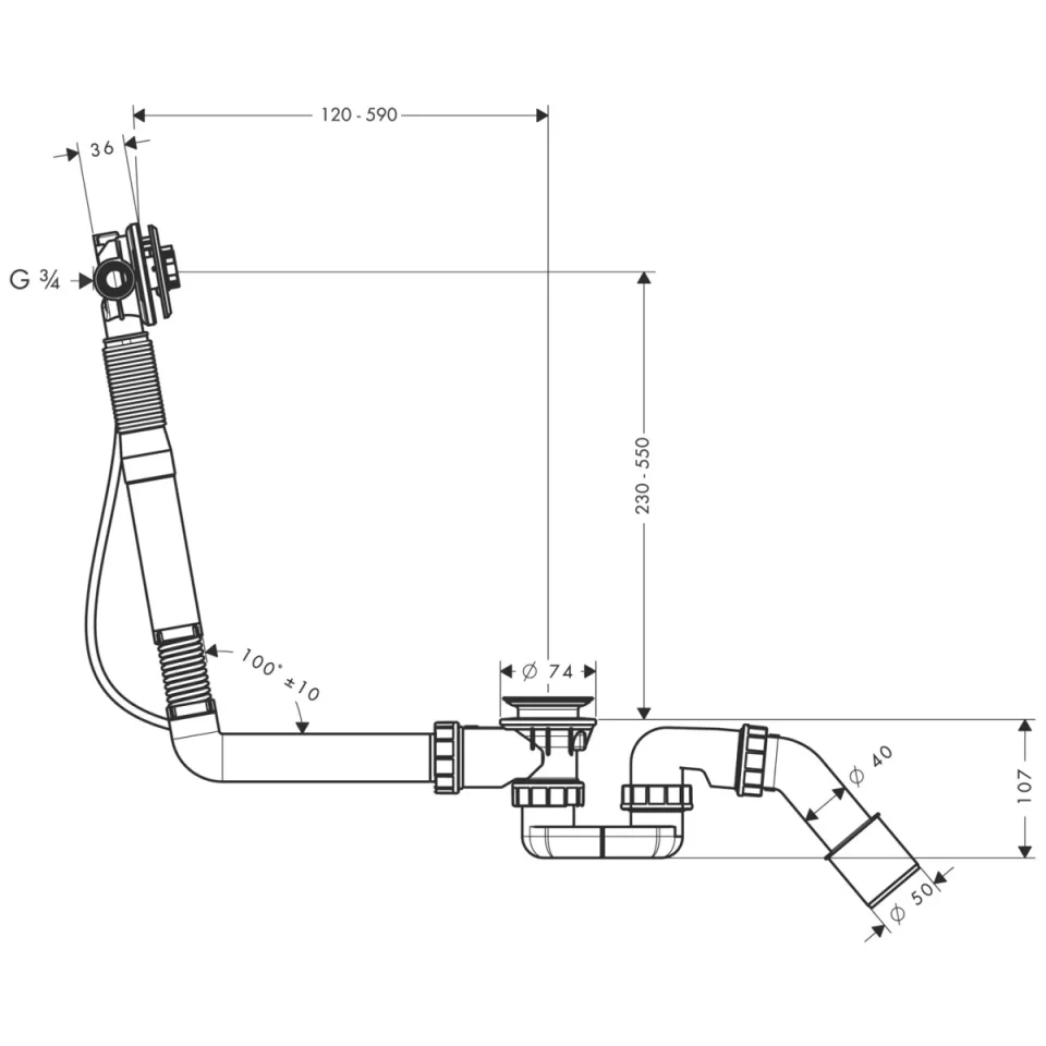 Hansgrohe Xx Exafill S Basic Set New Large B.tub detail view - Image 3