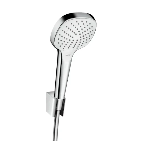 Hansgrohe Xx Croma Select E Vario/porter 1250mm White/chrome detail view - Image 2