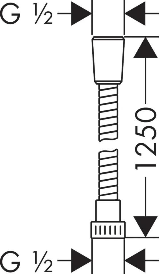 Hansgrohe Metaflex C Shower Hose 1250mmchrome detail view - Image 3