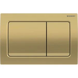 Geberit Alpha01 Square Dual Flush Plate Brass Coloured