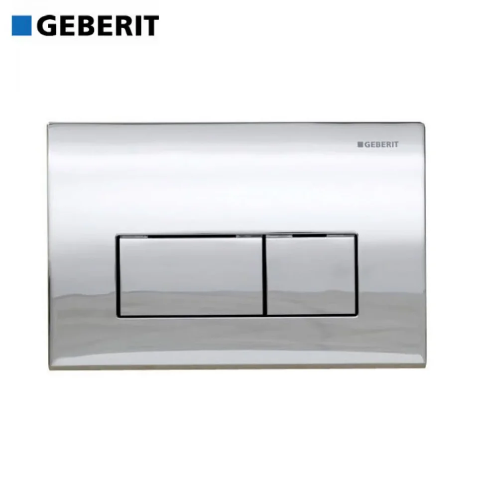 Geberit Kappa50 Square Flush Plate For Dual Flush - Gloss Chrome detail view - Image 2