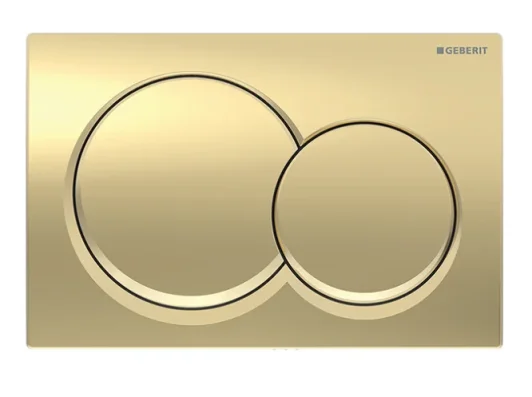 Geberit Alpha01 Round Dual Flush Plate Brass Coloured product image - Image 1
