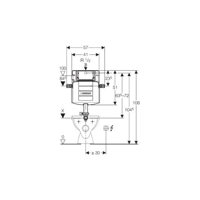 Geberit Sigma Concealed Cistern 120mm (excl. Flush Plate) detail view - Image 3