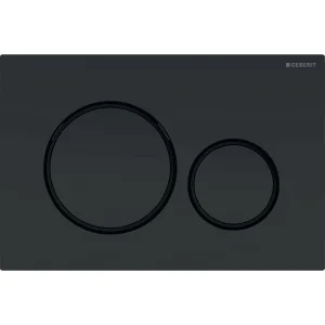 Geberit Sigma20 Round Flush Plate For Dual Flush - Matt Black With Black Detail