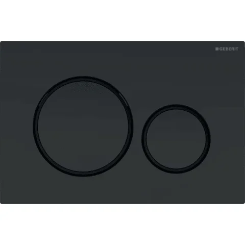 Geberit Sigma20 Round Flush Plate For Dual Flush - Matt Black With Black Detail product image - Image 1