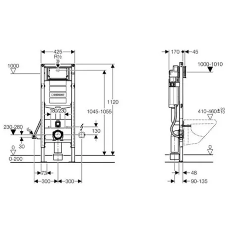 Geberit 111.352.00.5 Duofix Frame Up320 Disabled detail view - Image 4