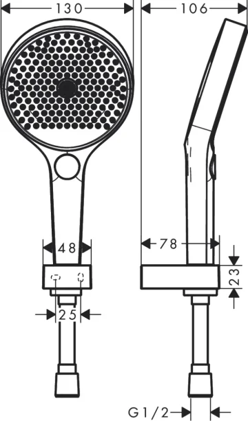 Hansgrohe Rainfinity 130 3j Porter Set 1250chrome detail view - Image 2