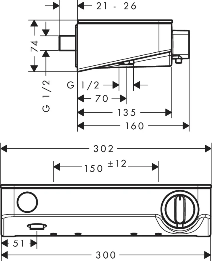 Hansgrohe Showertablet Sel.300 Dap Dn15 . White/chrome detail view - Image 3