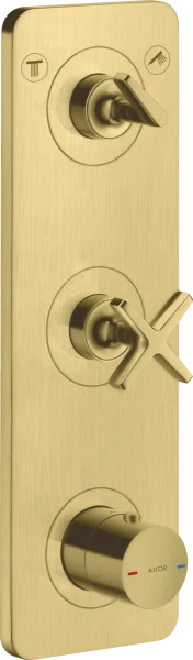 Axor Citterio E Thermostatic Module 380/120 For Concealed Installation For 2 Outlets With Plate Brushed Brass