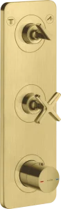 Axor Citterio E Thermostatic Module 380/120 For Concealed Installation For 2 Outlets With Plate Brushed Brass