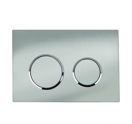 Geberit Kappa21 Round Flush Plate For Dual Flush - Matt Chrome With Gloss Chrome Detail product image - Image 1