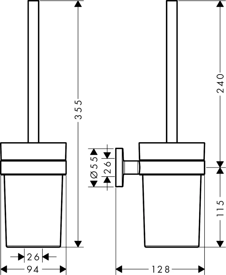 Hansgrohe Xx Logis Univ.toilet Brush Holder Wall Chrome detail view - Image 2