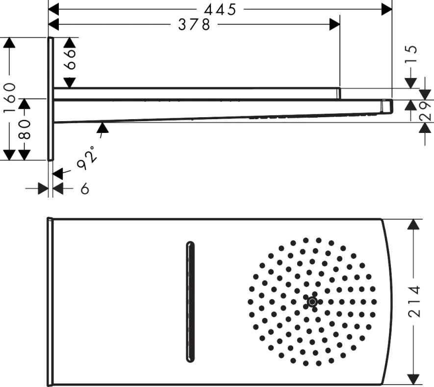 Hansgrohe Raindance Rainfall Ohs 180 2jet Chrome detail view - Image 3