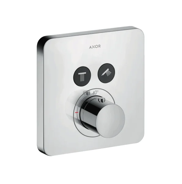 Axor Showersolutions Thermostatic Mixer Softsquare For Concealed Installation For 2 Outlets Stainless Steel Optic