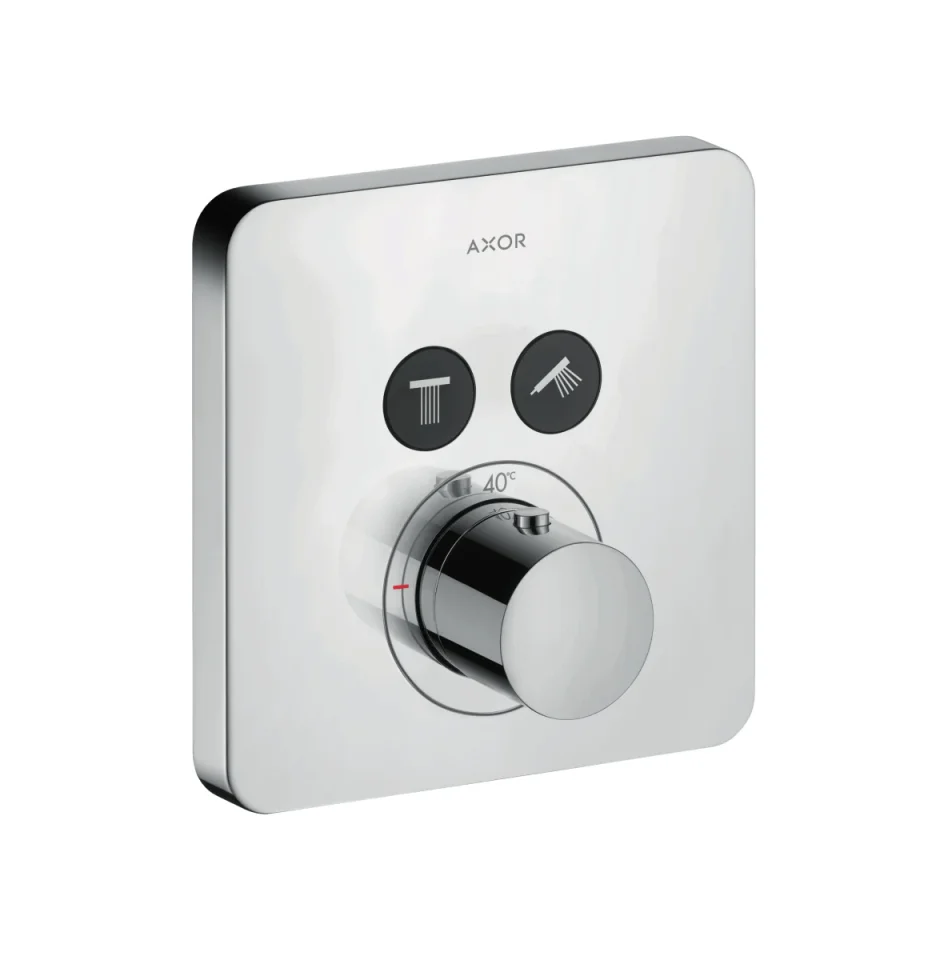 Axor Showersolutions Thermostatic Mixer Softsquare For Concealed Installation For 2 Outlets Stainless Steel Optic product image - Image 1