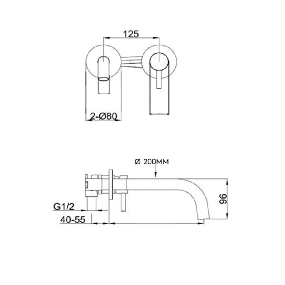 Just Taps Evo Wall Mounted Single Lever Basin Mixer Tap Brushed Brass detail view - Image 4
