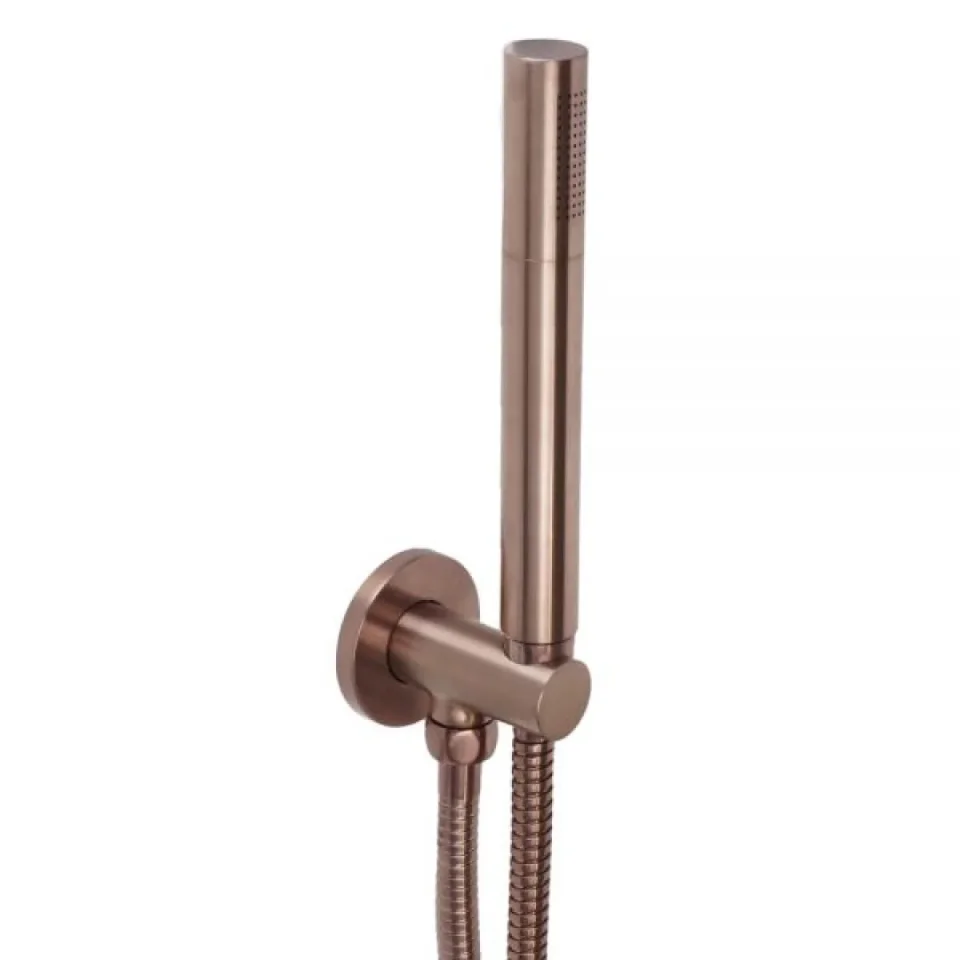 Just Taps Vos Round Water Outlet Hose & H/shower Att Brushed Bronze detail view - Image 4