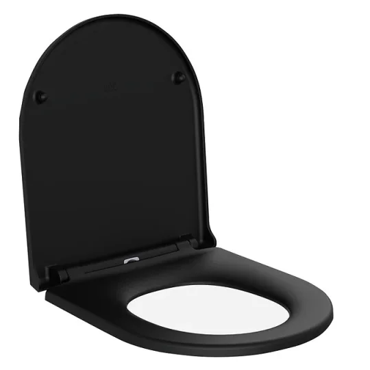 Rak Feeling Soft Close Seat In Matt Black detail view - Image 4