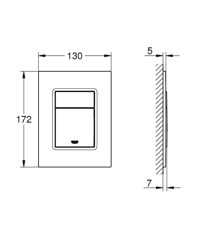 Grohe 37535DCO Skate Flush Plate Supersteel detail view - Image 2