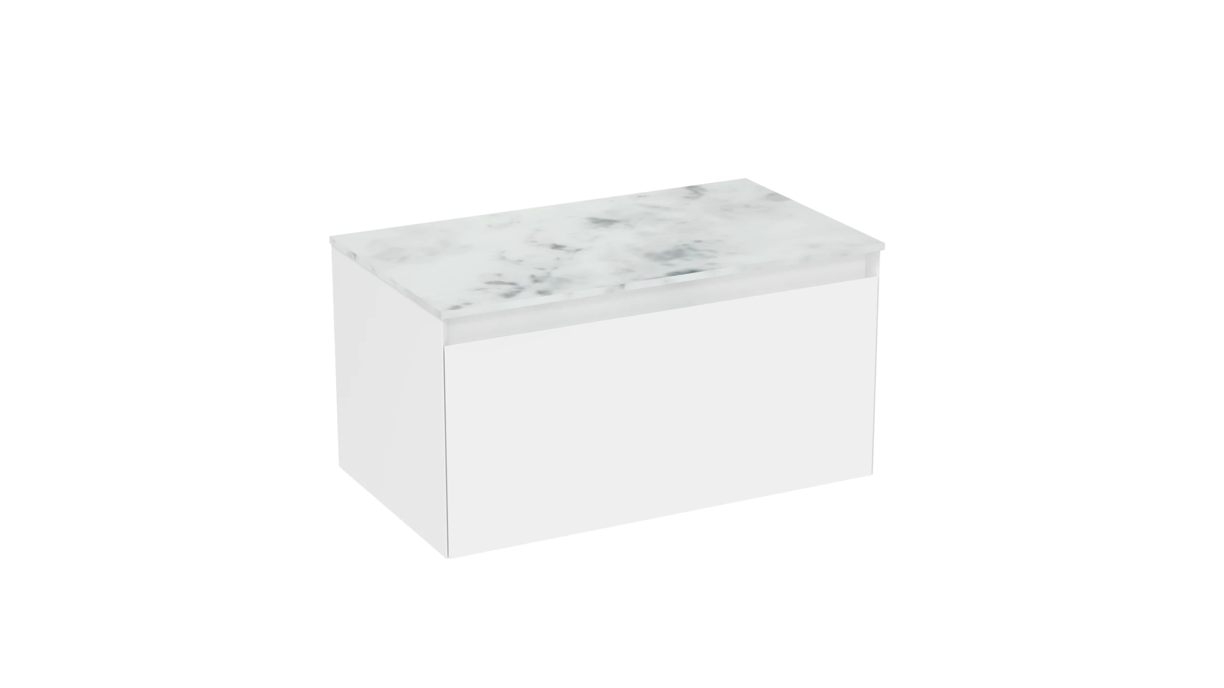 Saneux Uni 80cm 1 Drawer Wall Mounted Unit - Matte White