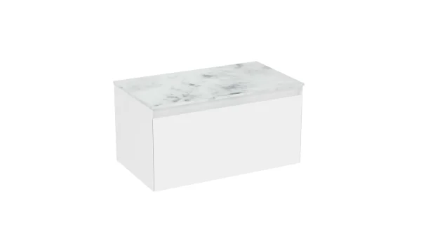 Saneux Uni 80cm 1 Drawer Wall Mounted Unit - Matte White