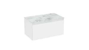Saneux Uni 80cm 1 Drawer Wall Mounted Unit - Matte White