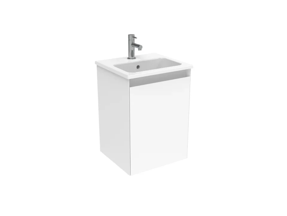 Saneux Uni 40cm 1 Door Wall Mounted Unit - Matte White detail view - Image 1